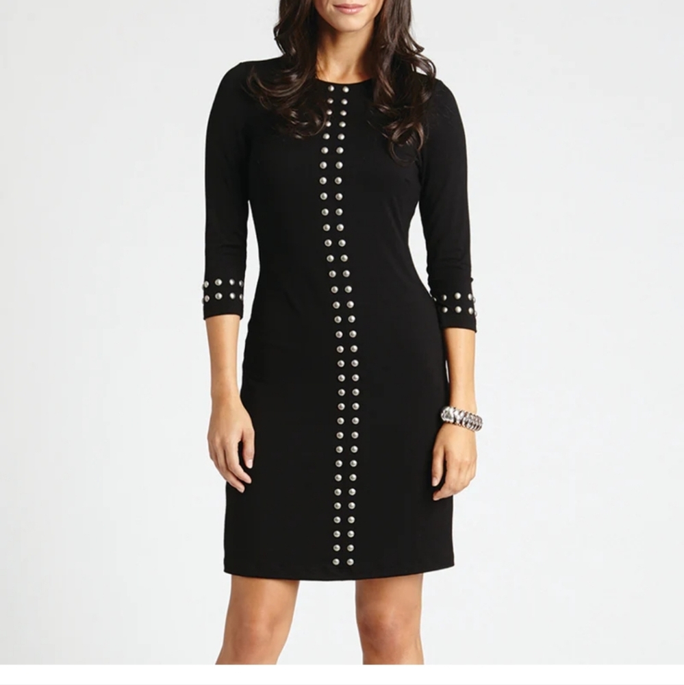 Karen Kane silver studded littke black dress